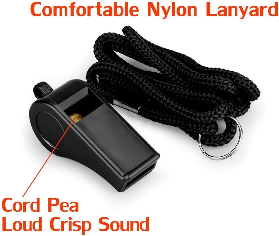3 Packs Plastic Sports Whistles with Lanyard V855
