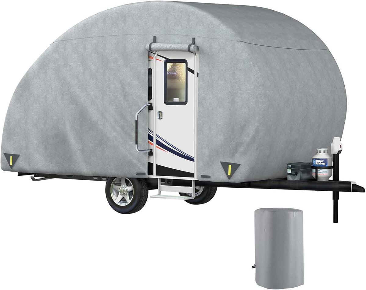 Upgraded Non-Woven 4 Layers Teardrop Trailer Cover with Storage Bag I402497