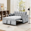 Dark Grey Velvet Convertible Sleeper Sofa Bed W6602