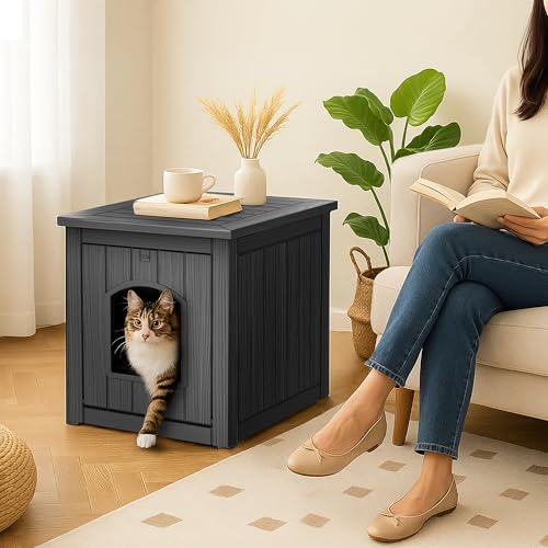 Weatherproof Resin Cat House F78530
