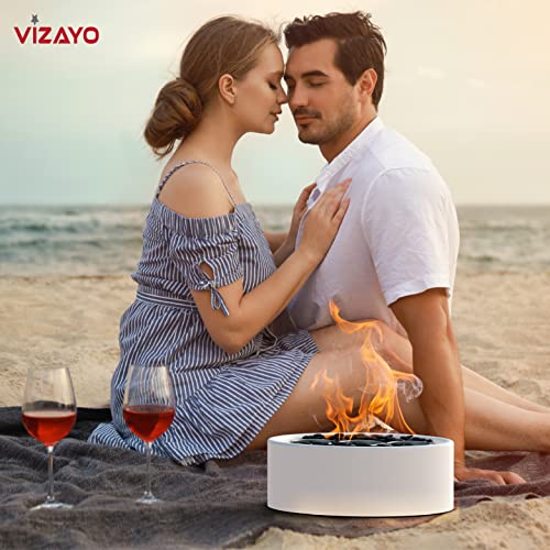 White 14.2 x 10.2 inch Tabletop Fire Pit Bowl V103