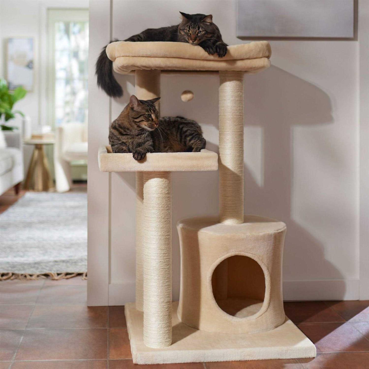42-in Heavy Duty Faux Fur Cat Tree Condo Q7894