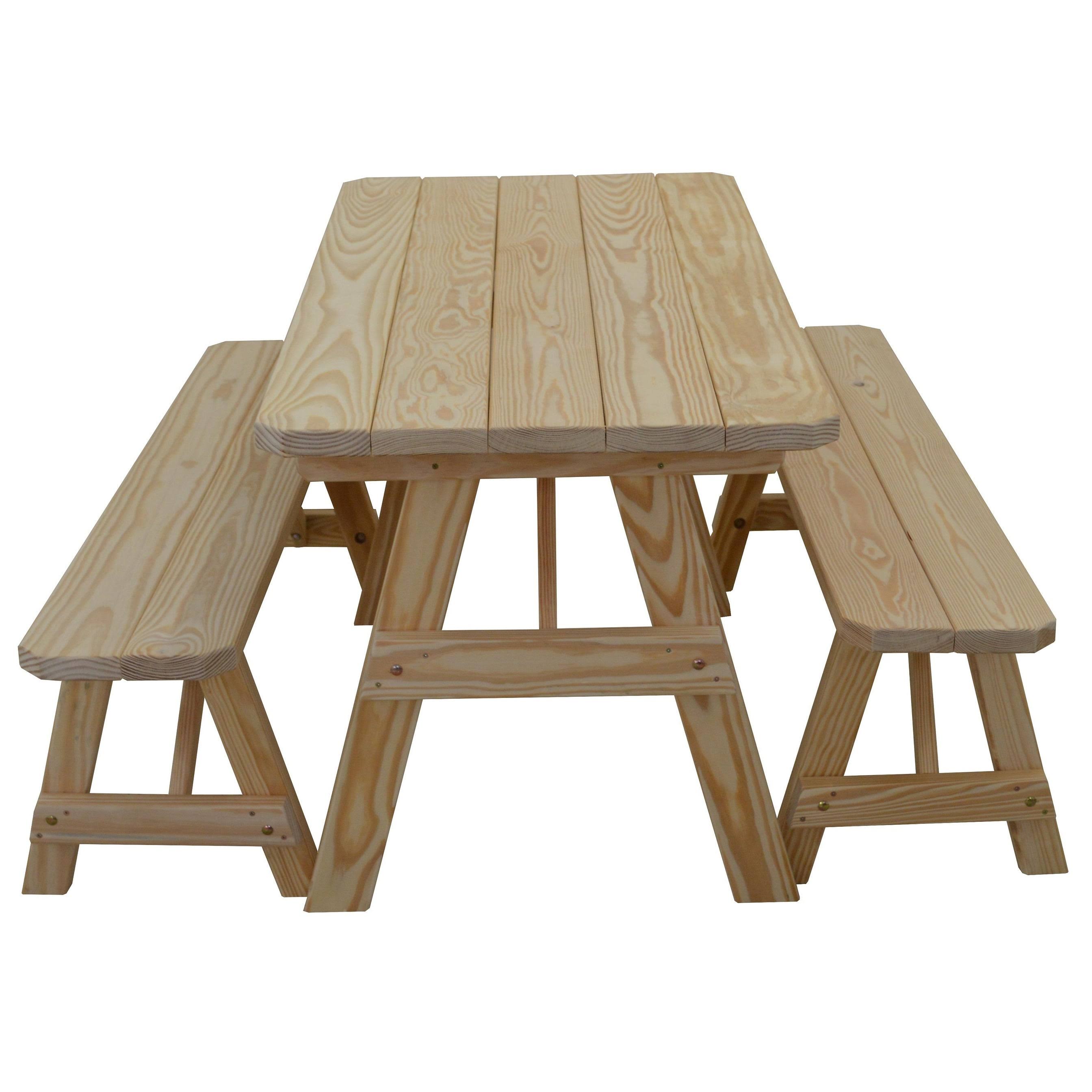 Pine Picnic Table with 2 Benches V18964