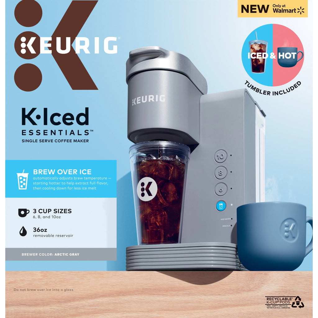 Gray Iced and Hot Single-Serve K-Cup Pod Coffee Maker O34546