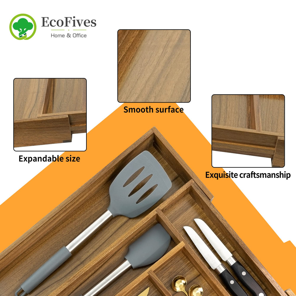 Acacia 8 Compartment Cutlery Tray Organizer F645597