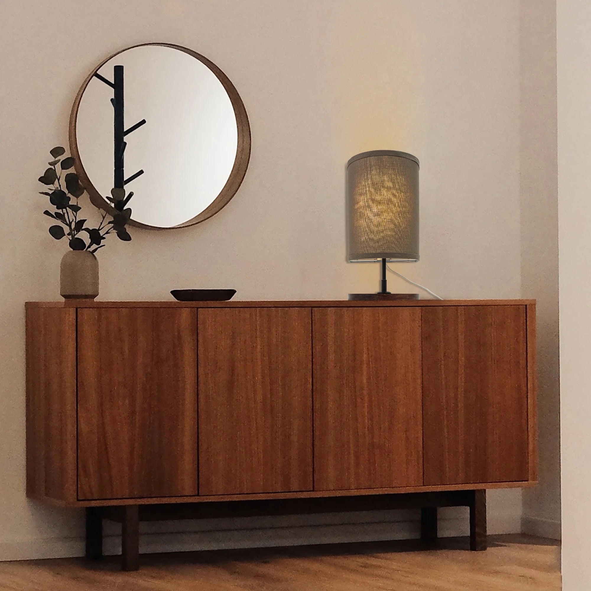 Half Shade Table Lamps with Fabric Lamp Shade G78932