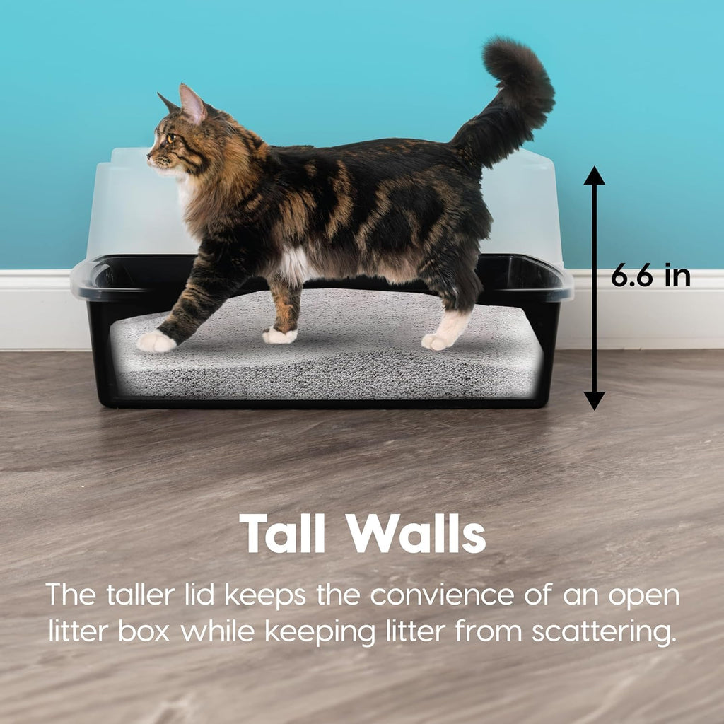 Black Open Top High Sided Cat Litter Box Y97622
