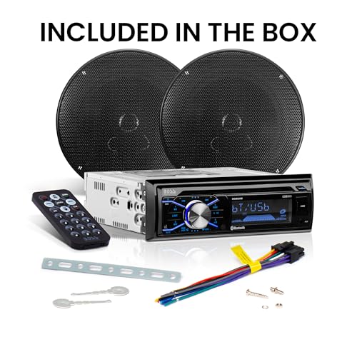 Single Din Bluetooth Car Stereo with 6.5 Inch 2 Way Speakers B85961