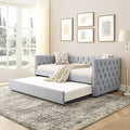 Fabric Upholstered Twin Size Daybed with Trundle F801