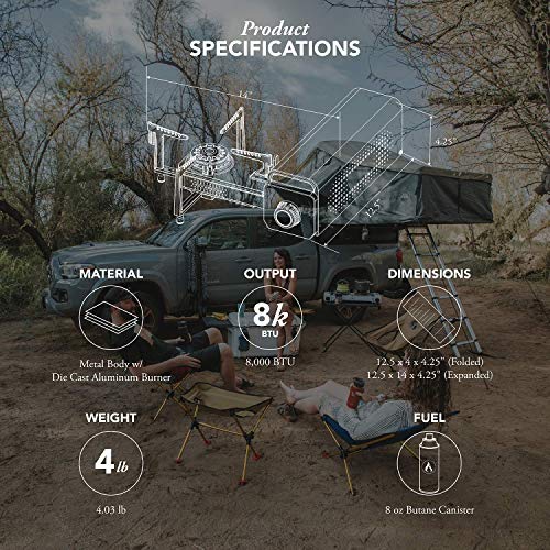 Compact Butane Camp Stove with Carrying Case E70377