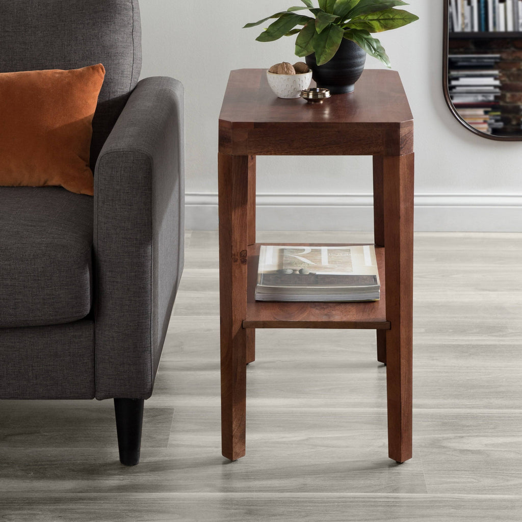 Walnut Brown Wood Side Table X59277