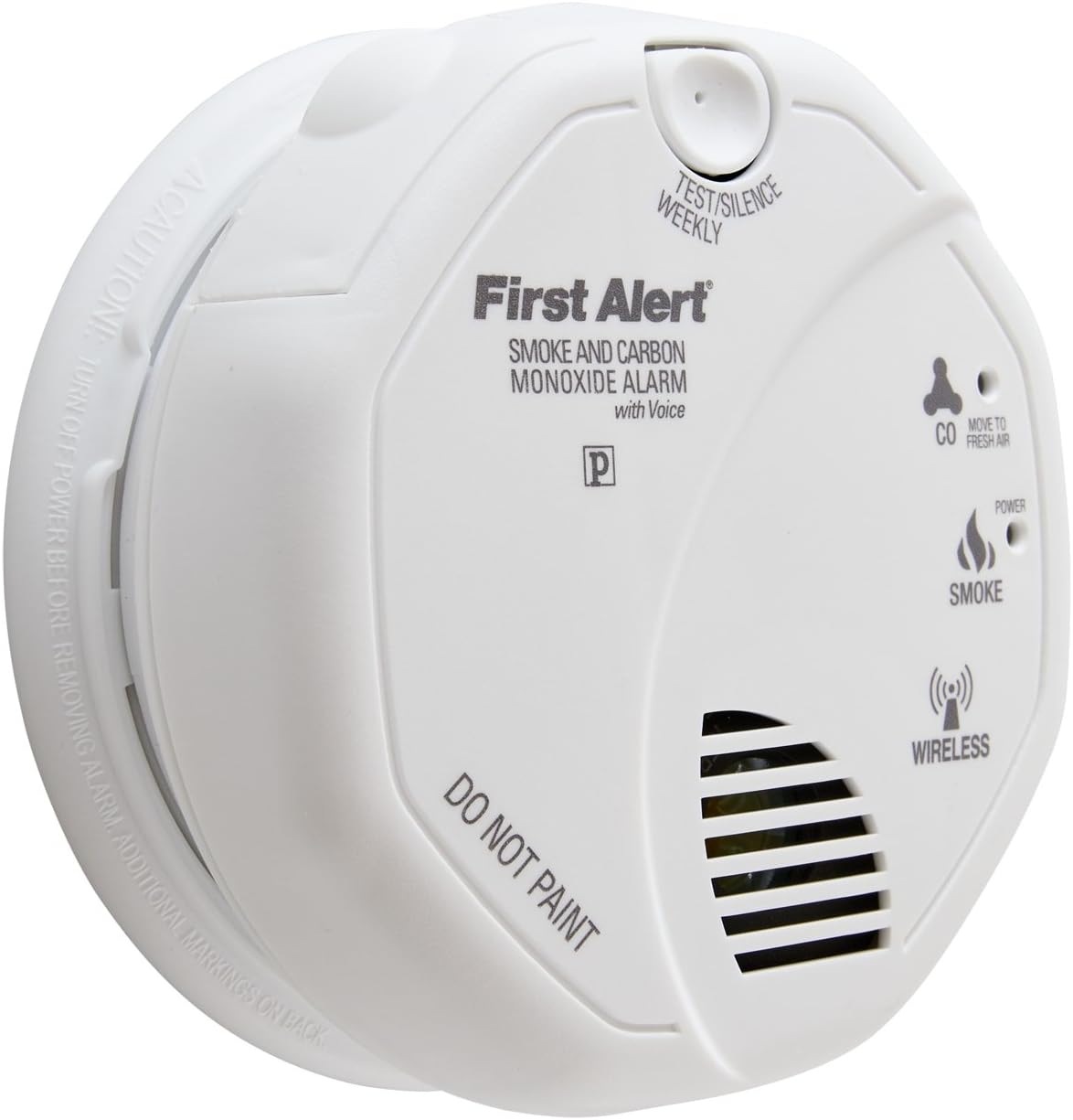 Wireless Interconnected Photoelectric Smoke and Carbon Monoxide Combo Alarm with Voice and Location W98537