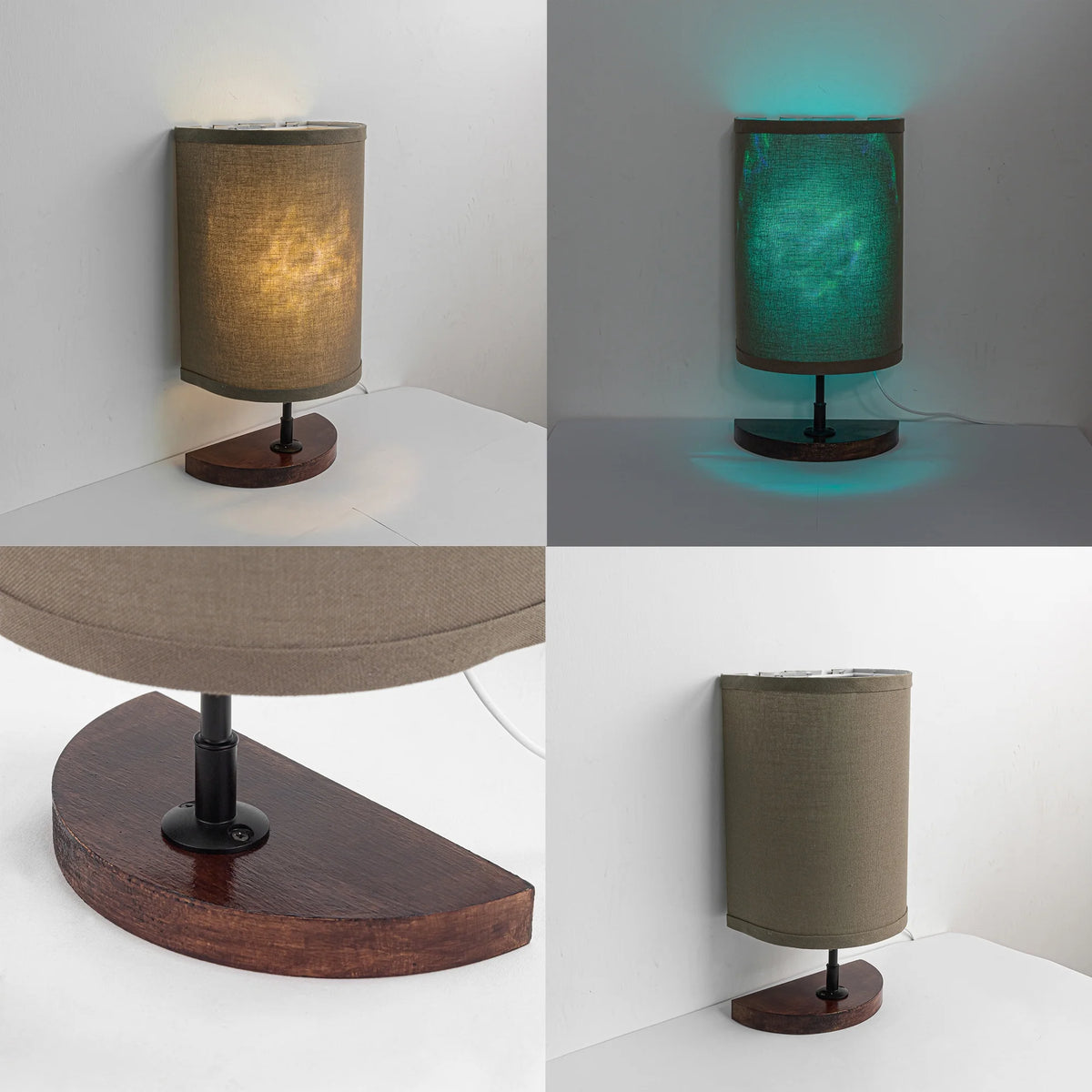 Half Shade Table Lamps with Fabric Lamp Shade G78932