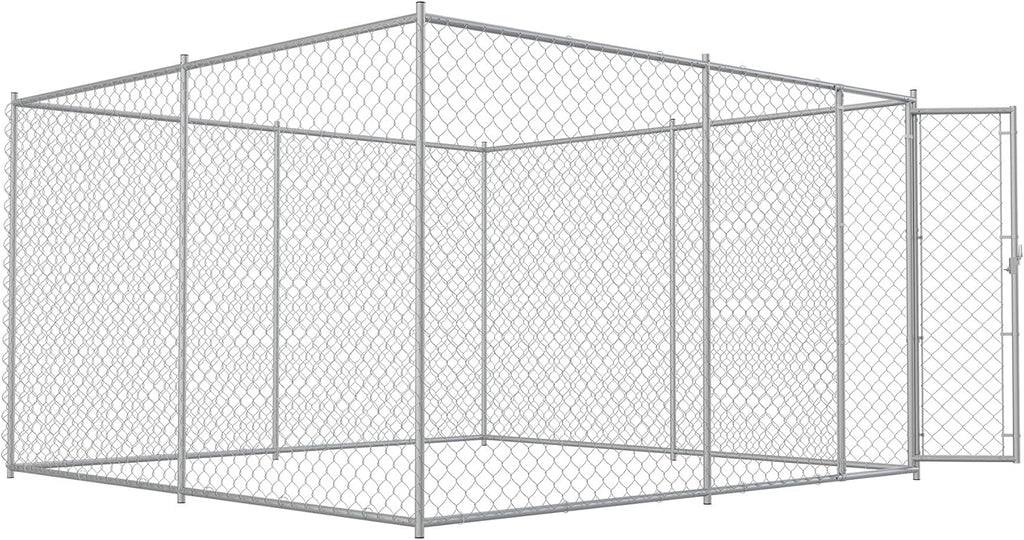 Large Dog Kennel Outdoor Heavy Duty Galvanized Chain Link Metal Dog Pen Enclosure W31159