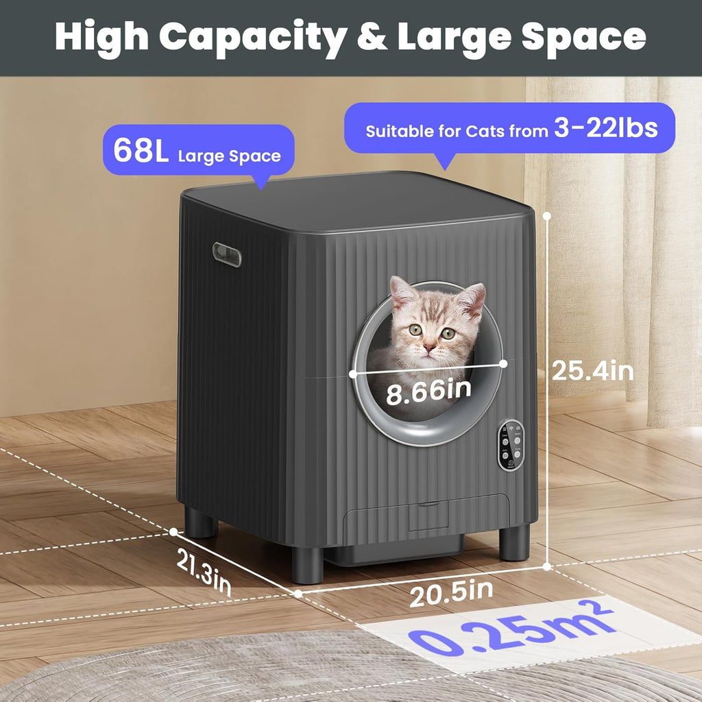 Automatic Self Cleaning Cat Litter Box with APP Control (Black) X13018
