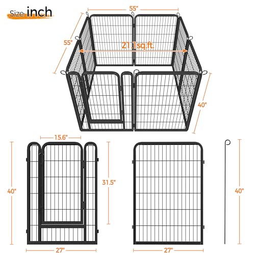 8 Panels Metal Dog Playpen S6110