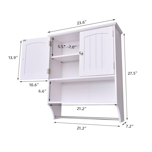 Bathroom Wall Cabinet with Towel Bar Storage Cabinet P52877