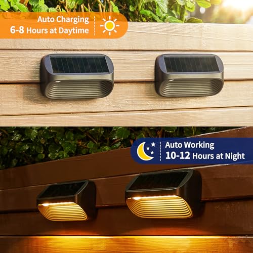 6 Pack Solar Fence Lights with 3 Modes U5898