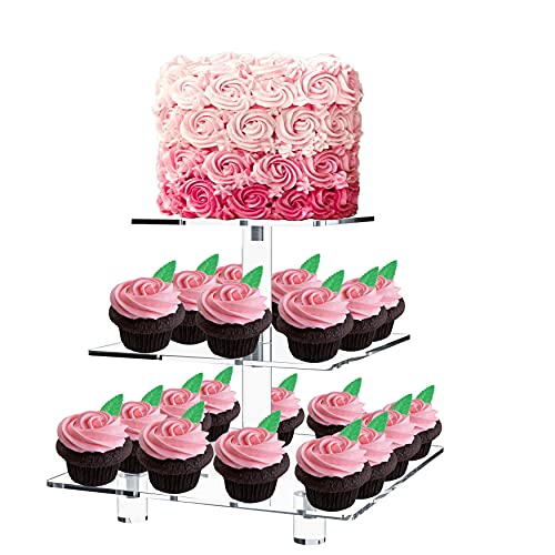 3 Tier Acrylic Square Cupcake Stand F97476