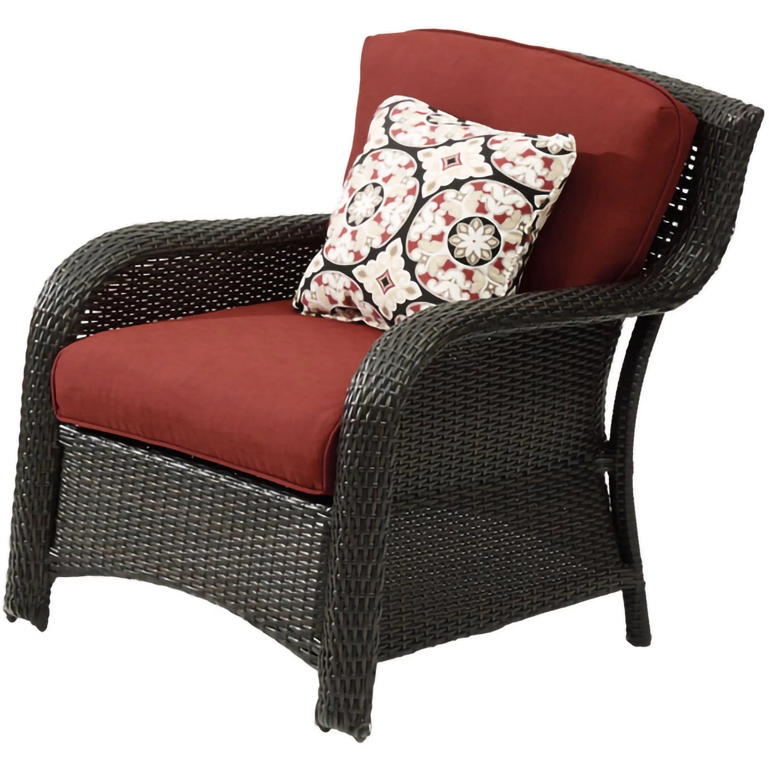 6-Piece Wicker Outdoor Conversation Set, Crimson Red E281055