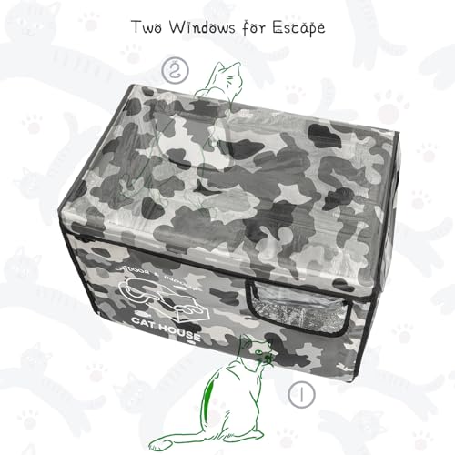 Insulated Waterproof Oxford Cloth Cat Shelter (Green) O19870