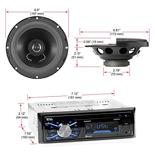 Single Din Bluetooth Car Stereo with 6.5 Inch 2 Way Speakers B85961