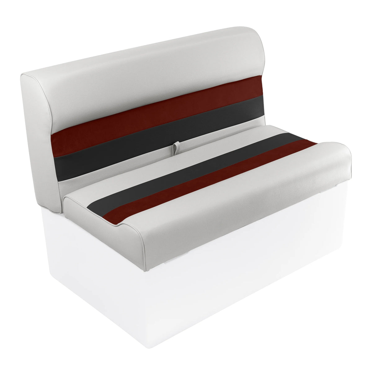 White/Red/Charcoal Pontoon Bench Seat and Backrest Cushion Set Y3277