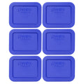 Cobalt Blue Plastic Rectangle Storage Lid Cover (6-Pack) A14605