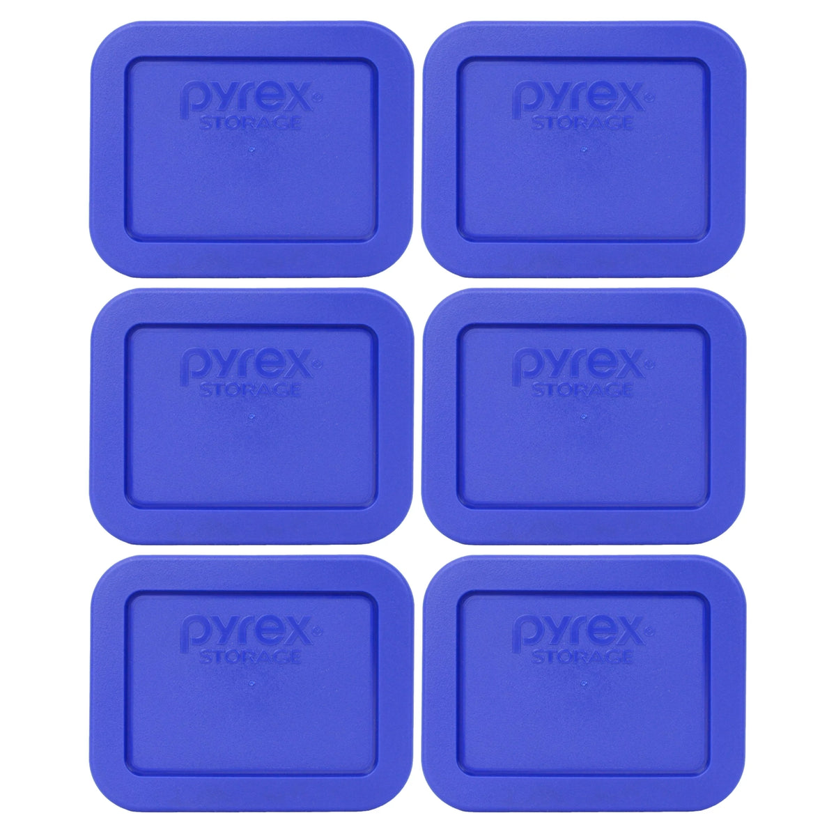 Cobalt Blue Plastic Rectangle Storage Lid Cover (6-Pack) A14605