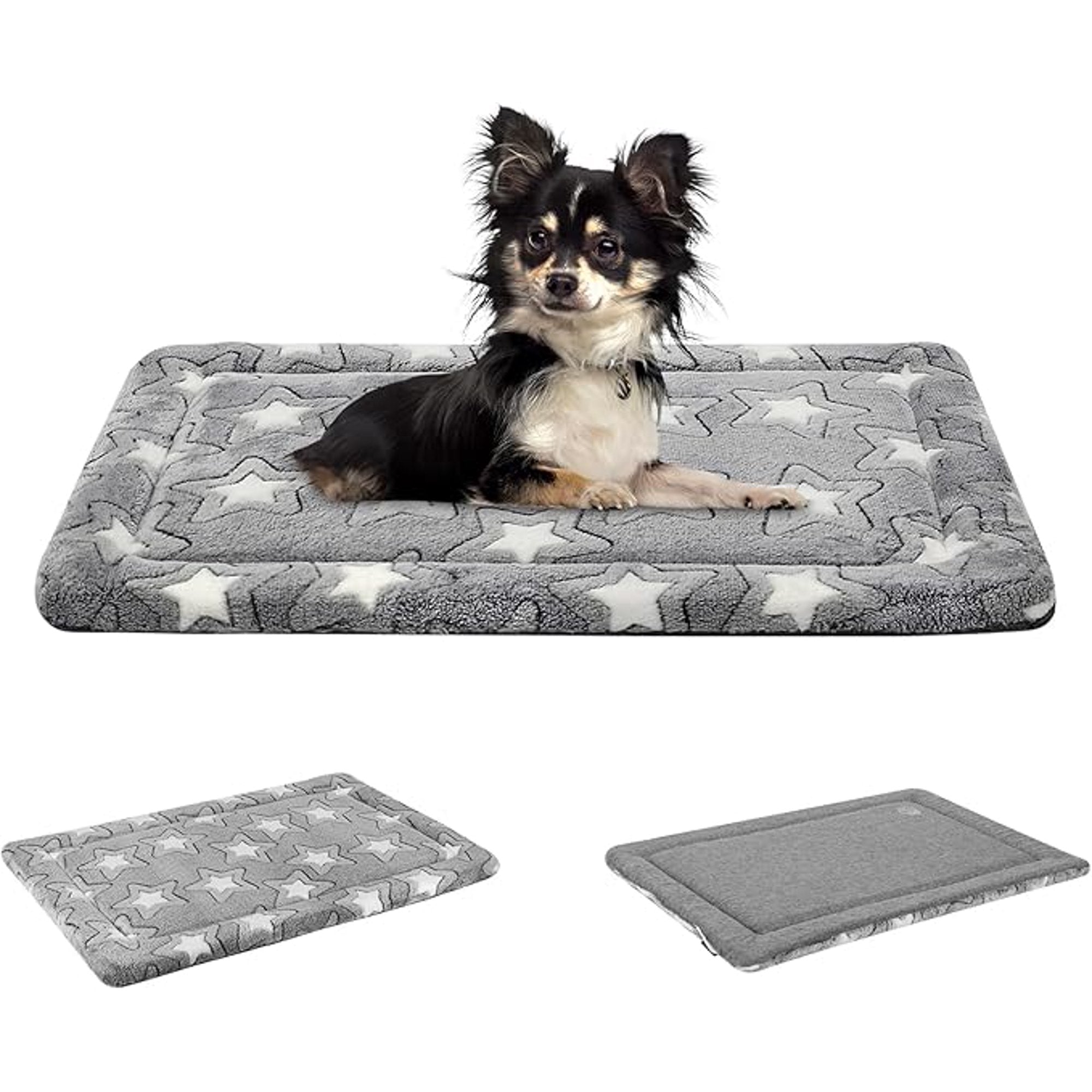 Reversible Machine Washable Grey Dog Crate Pad N4288