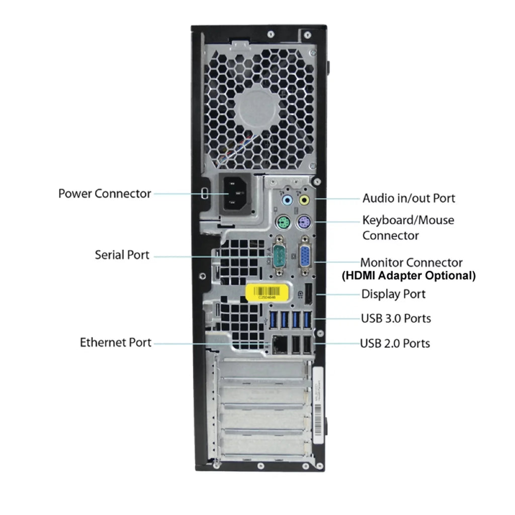 Pre-Owned Desktop Computer Tower PC Intel QuadCore i3 3.2GHz Processor 4GB RAM 2TB Hard Drive Windows 10 Pro With Keyboard And Mouse N42605
