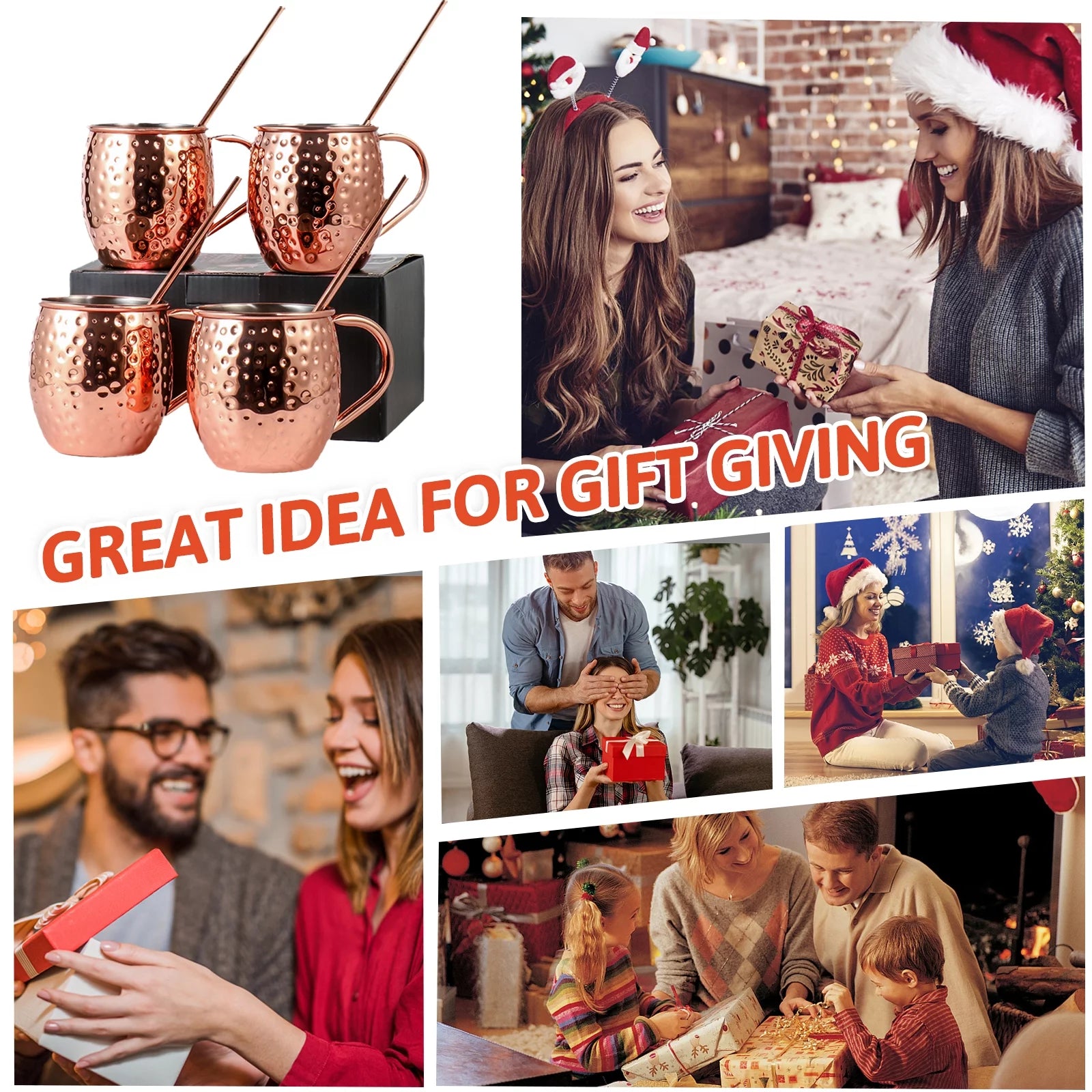 Set of 4 Copper Mugs R82080