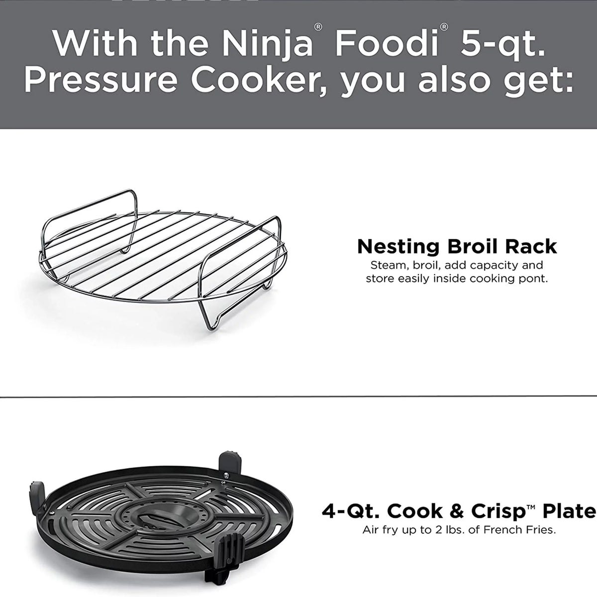 Silver 9 in 1 Pressure Cooker and Air Fryer Q19124