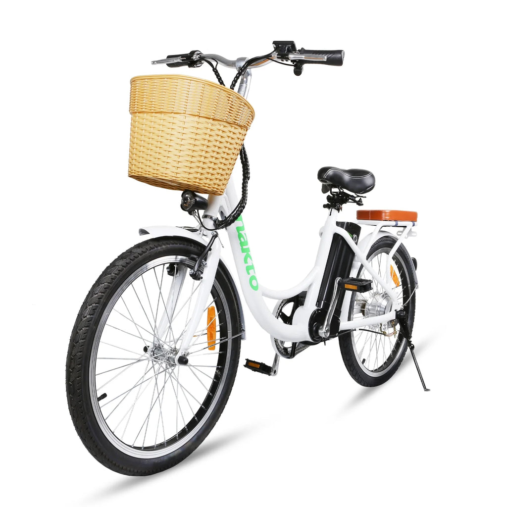 White 22" Electric Bicycle 250 W 36 V 10 Ah Lithium-Ion Battery G9827