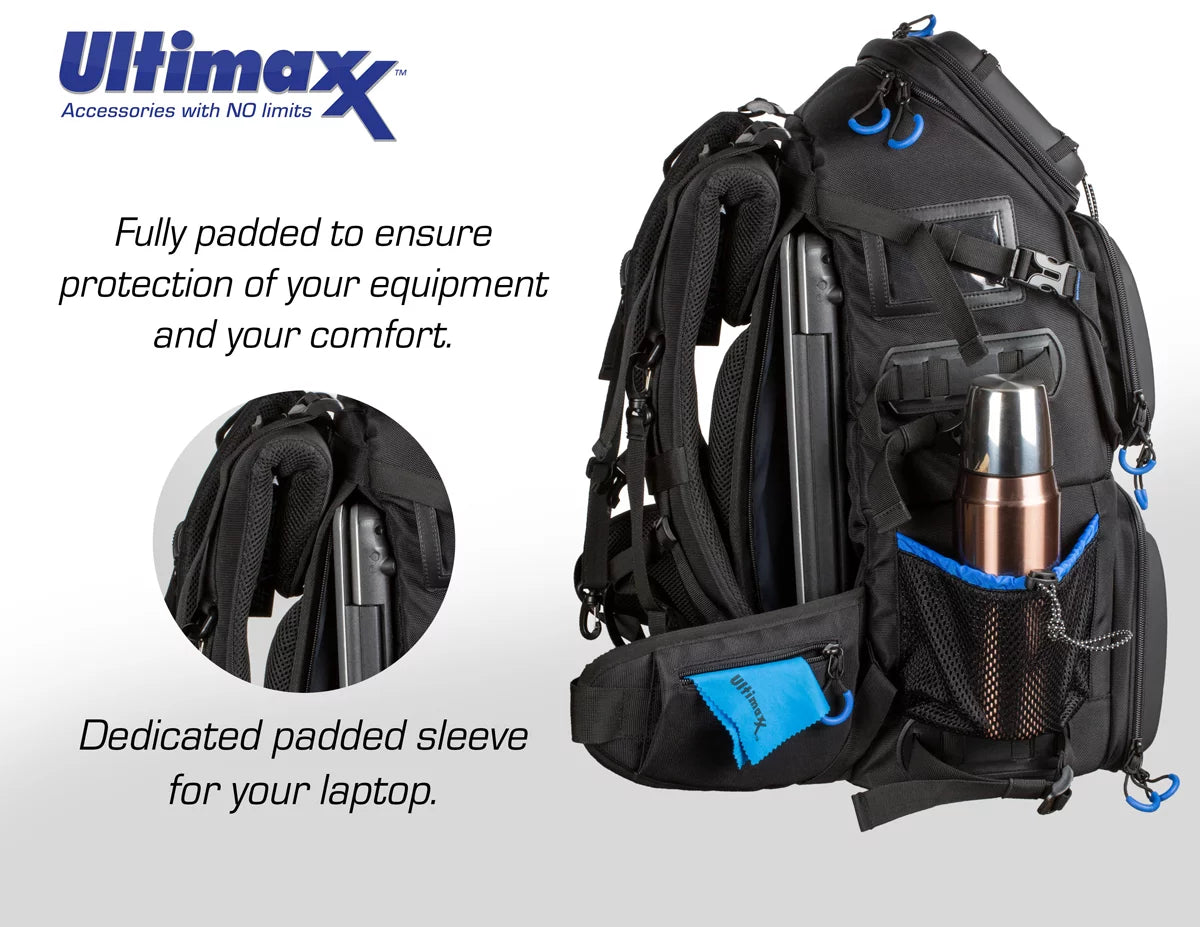 Heavy Duty Camera Backpack with Removable Gadget Bag & Waterproof Rain Cover I944573