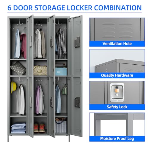 5 Door 72 inch Steel Storage Locker S1098