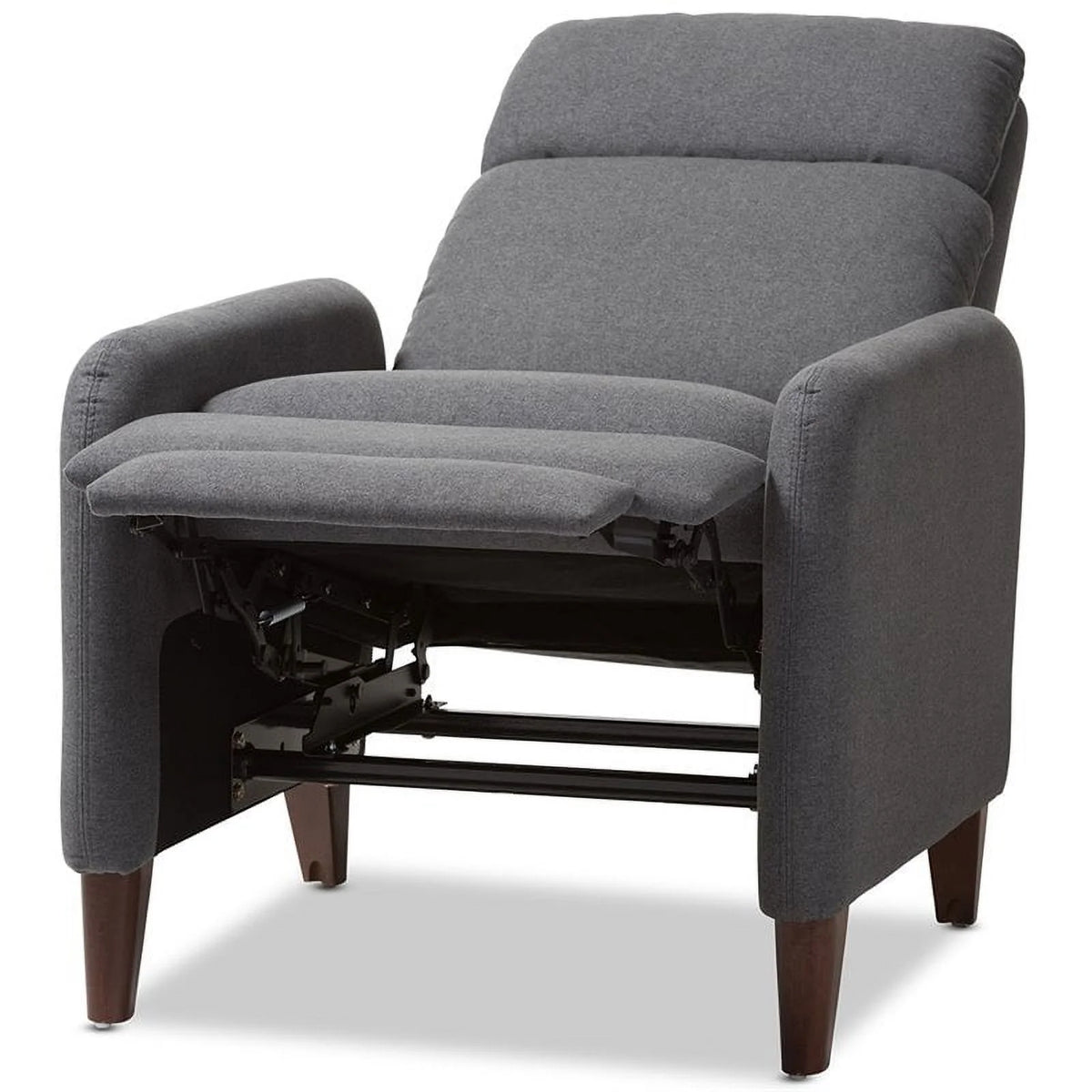 Gray and Walnut Recliner I822