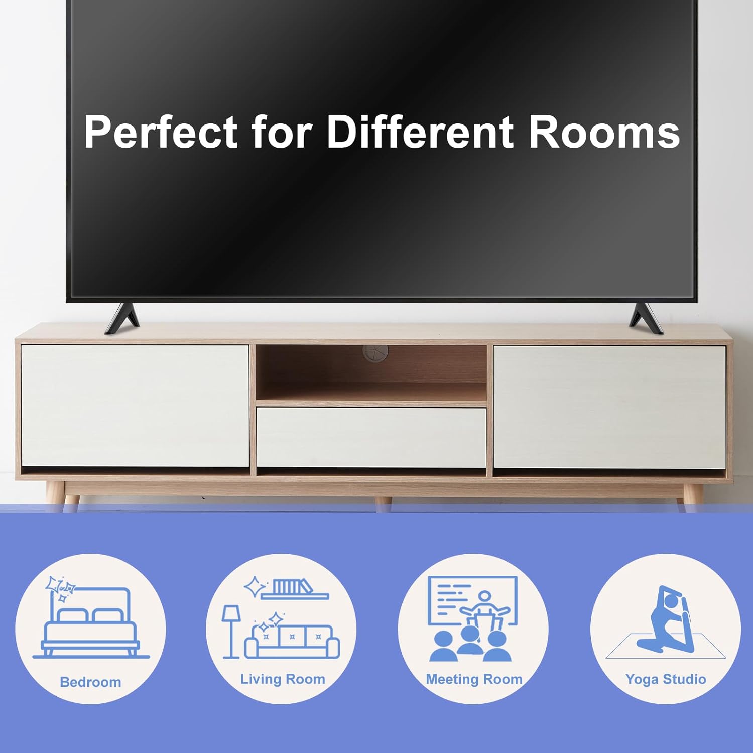 Black TV Stand Legs Replacement with Screws D64015