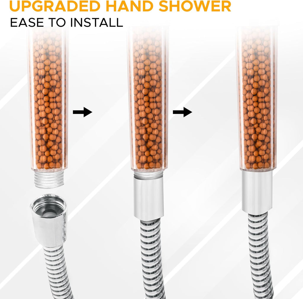 Shower Head with Triple Filtration Handheld Shower Head 3 Modes Adjustable Shower Head with Mineral Stones R45005