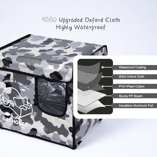 Insulated Waterproof Oxford Cloth Cat Shelter (Green) O19870