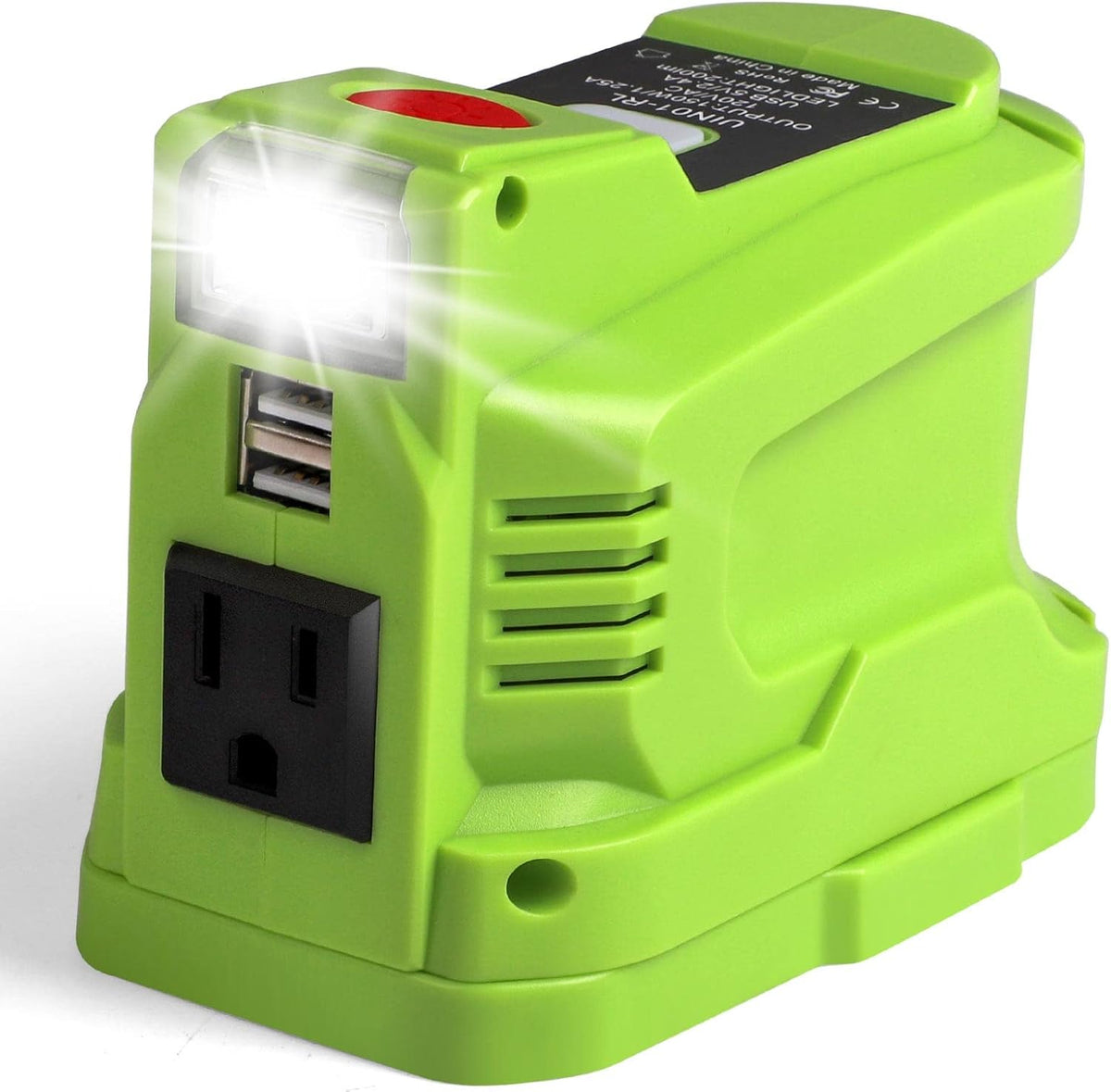 Power Inverter 150W Portable Charger DC 18V to AC 110 with AC/USB Port P76642
