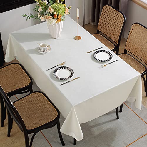 Black 60 x 120 Inch Vinyl Tablecloth with Flannel Backing E251