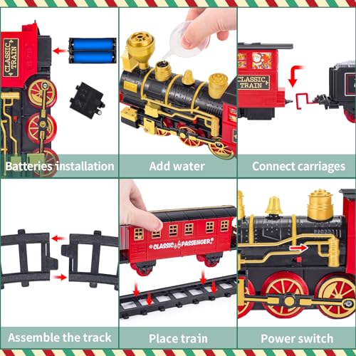 Electric Train Toy with Steam Locomotive, Tracks, Lights & Sound X5303
