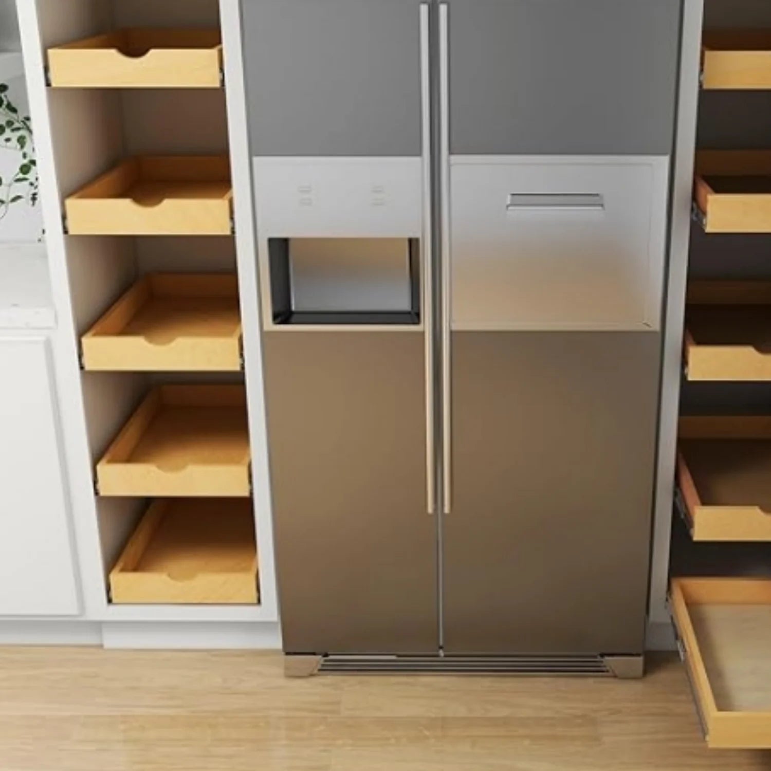 14 inch Width Wood Pull Out Tray Drawer Box Kitchen Cabinet Organizer P287