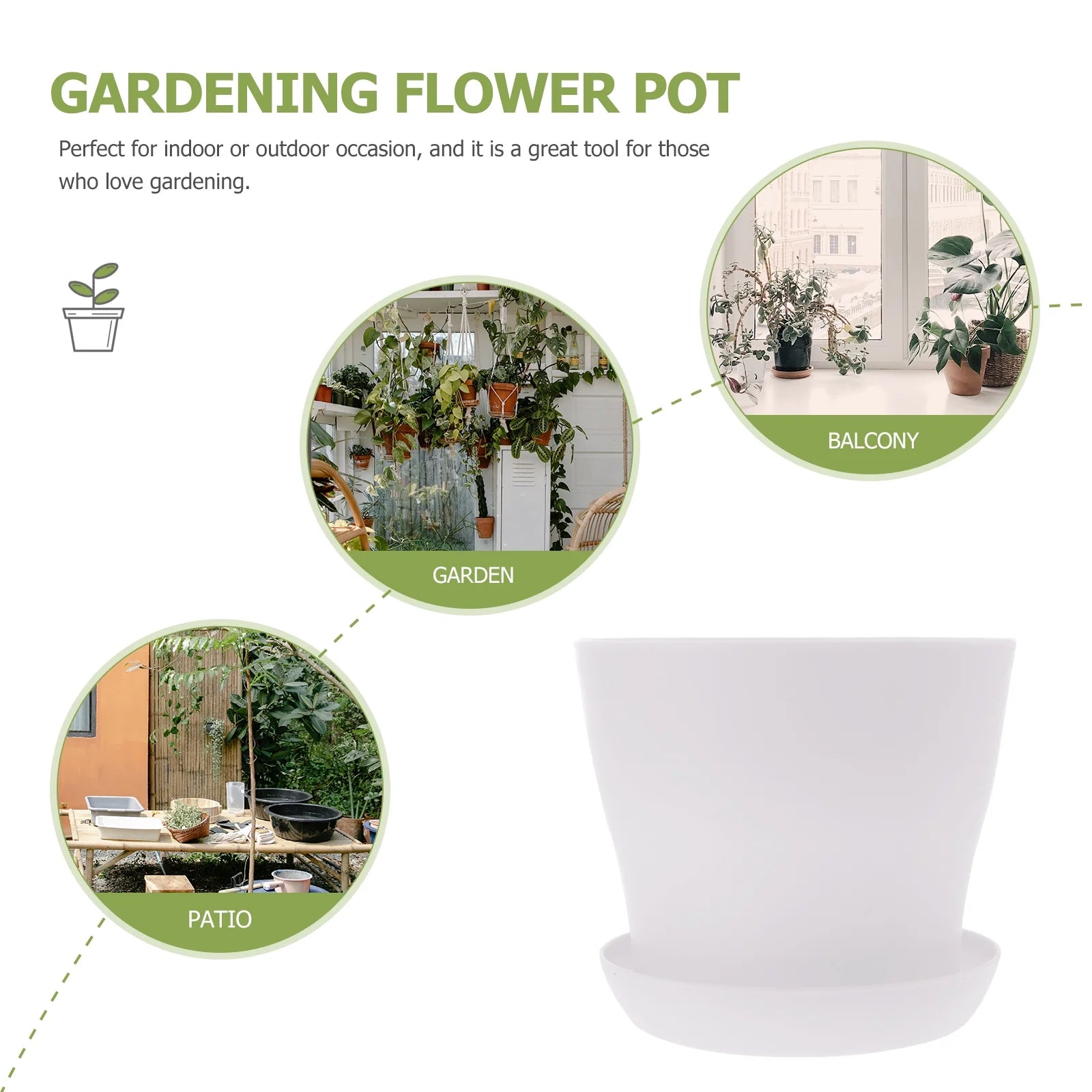 White 10 Pcs Flowerpot Y121506
