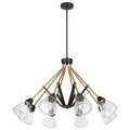 Matte Black 8 Light Chandelier with Clear Seeded Glass N30521