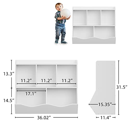 Kids Bookshelf and Bookcase Toy Storage Multi Shelf with Cubby Organizer Cabinet H61308