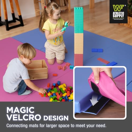 10' x 4' 4-Fold Folding Exercise Mat with Carrying Handles & Velcro Design Q601