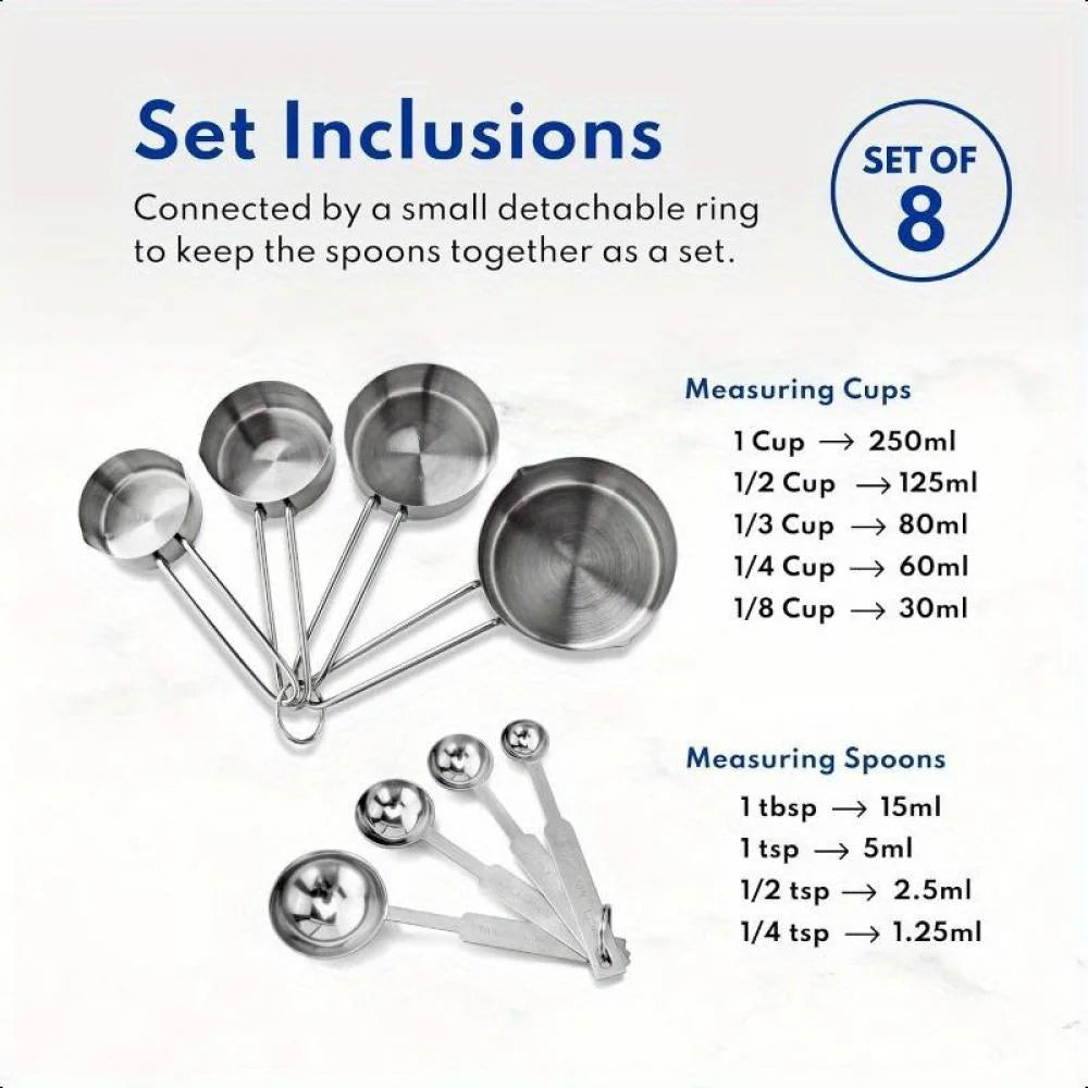 Stainless Steel Measuring Spoons and Measuring Cups N8276