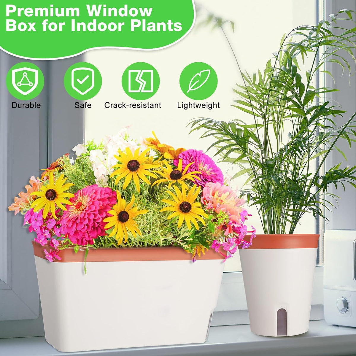 9 Set Self Watering Window Planter Box O318820